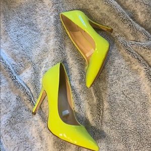 Neon Green/Yellow Patent Heel